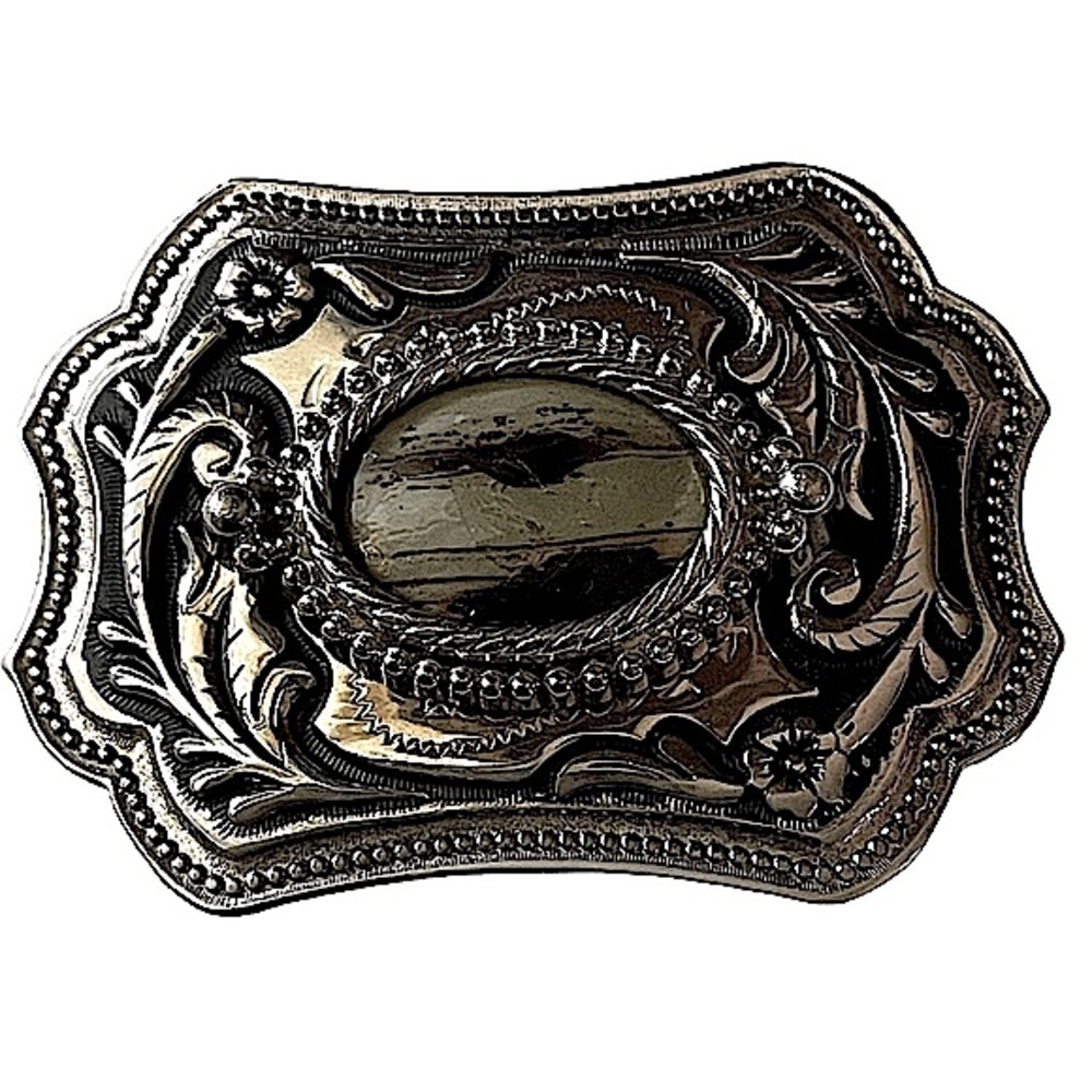 Unbranded SilverTone Buckle Inset Stone Western Boho Southwest Cowgirl Bohemian